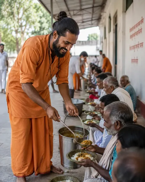 Community: Volunteers serving a meal